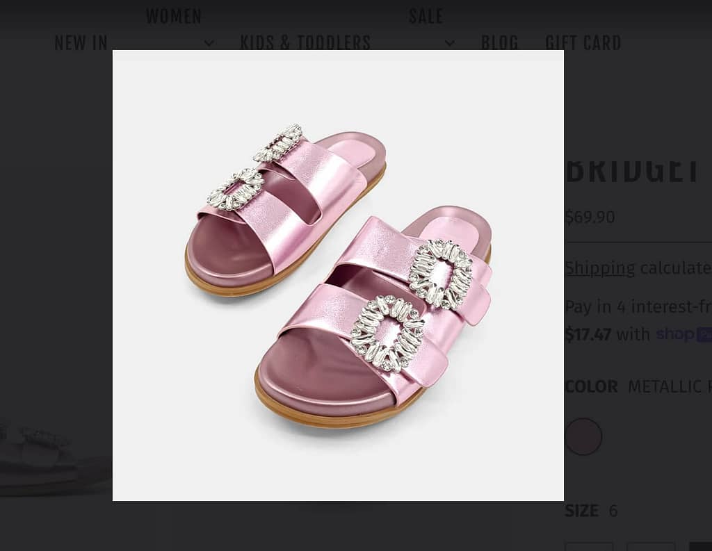 Shushop BRIDGET Metallic Pink Sandals Slides