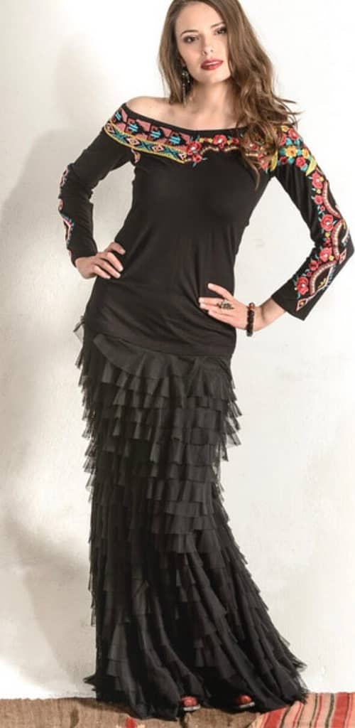 Vintage Collection Tiered Maxi Mermaid skirt Black