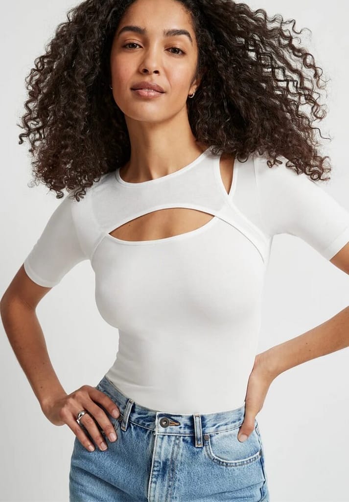 Marcella Bowen Top in Ivory MB-1862