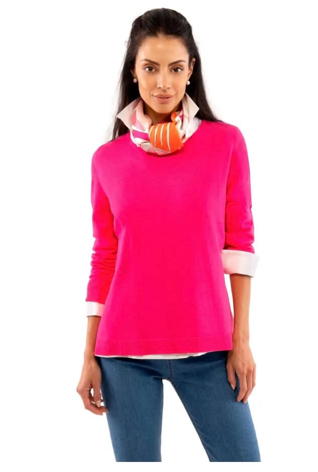 Gretchen Scott Sneek A Peak knit sweater Pink SKU#: SWCLSP