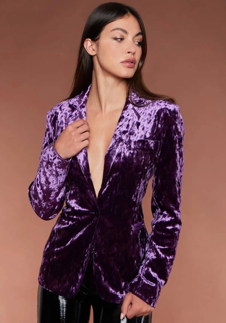 Oo La La Crushed Velvet blazer purple size 6