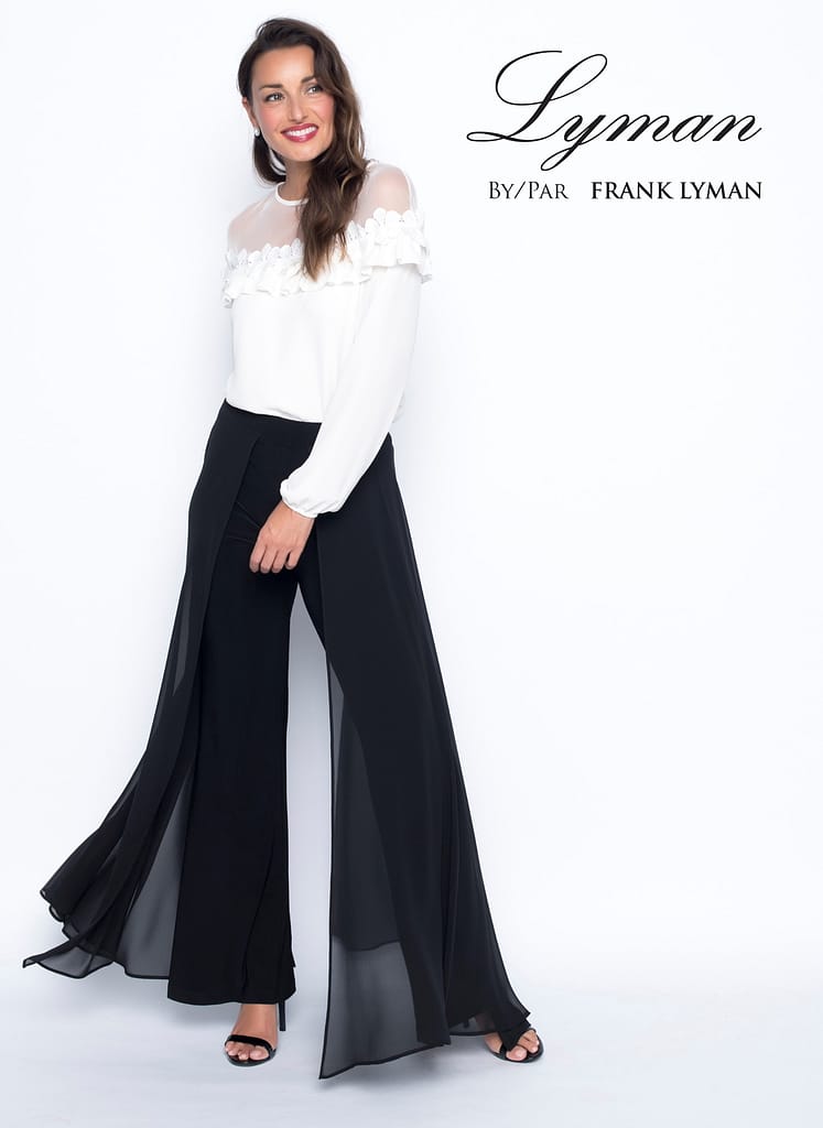 Frank Lyman Black Woven Flowy Pant