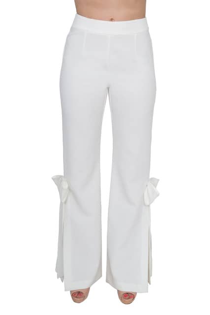 Posh Couture Side Bow Pant Off White