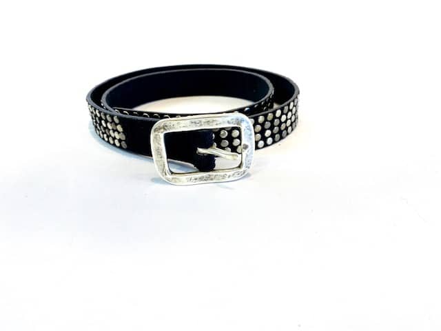 Streets Ahead Black Suede Leather Belt With Metal Studs