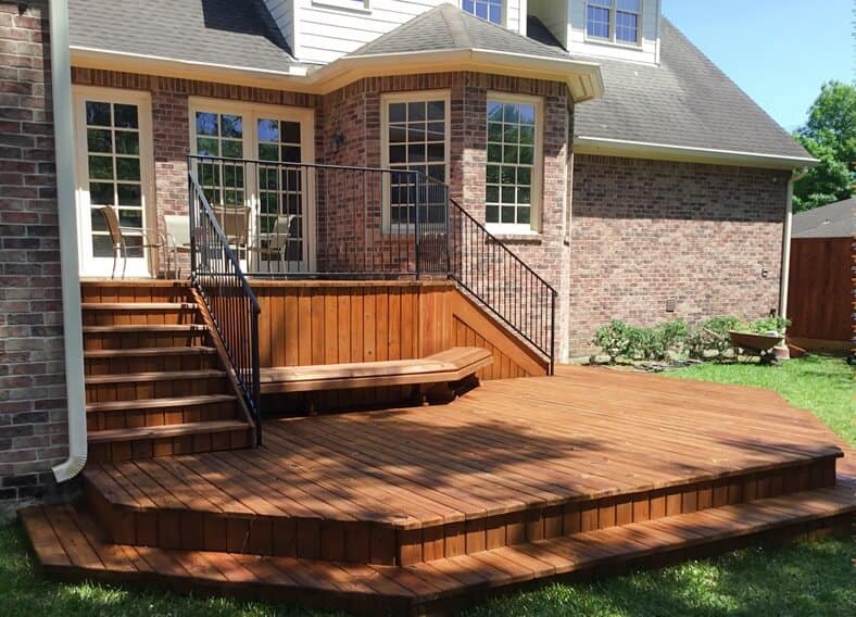 patio wood deck with stairs