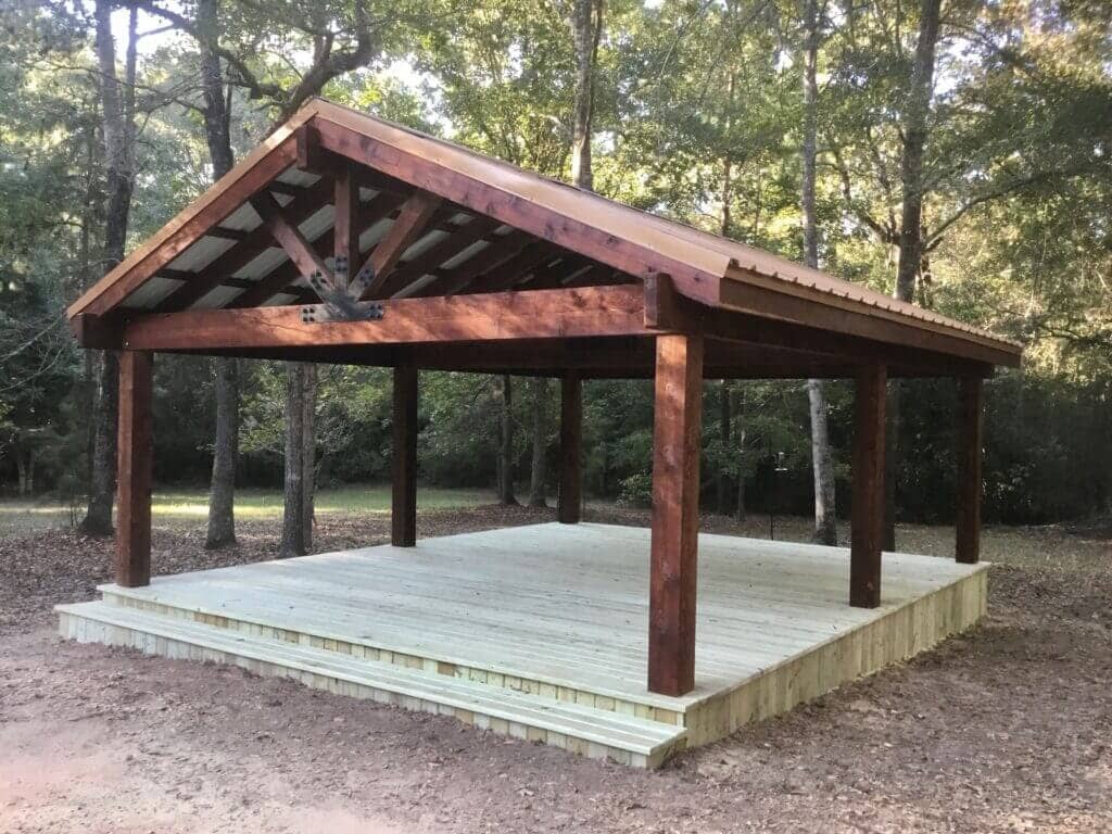 custom built cedar pavilion houston deck and shade