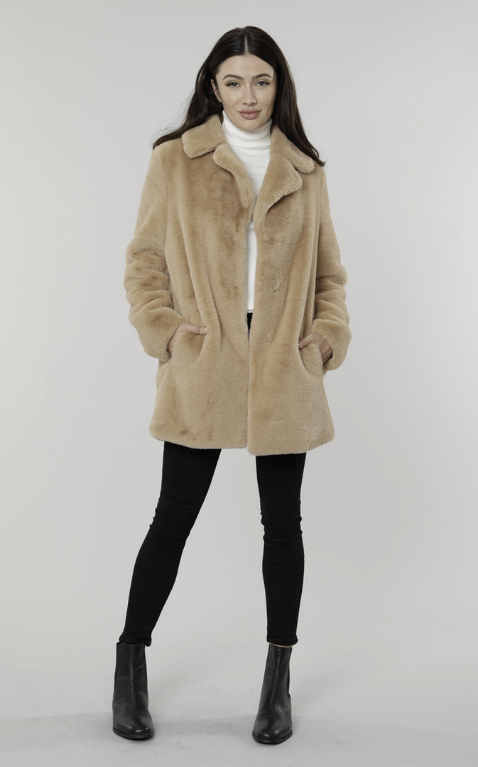 Dolce Cabo Champagne Faux Fur Jacket