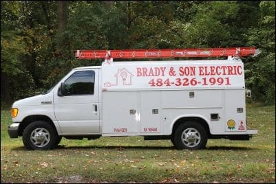 Brady Work Van | Local Electrician Near Swarthmore PA