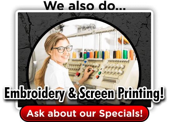 Embroidery Advertisement with Job Site near Chambersburg PA